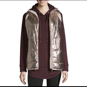 XERSION-Packable Puffer Zip Up Vest (Rose Gold Metallic🩷)-M